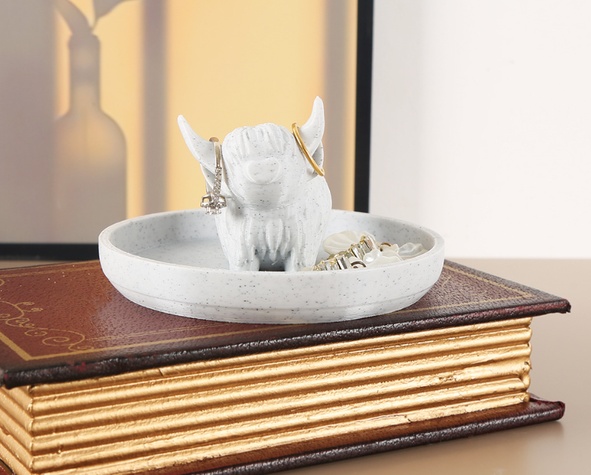 Scottish Highland cattle jewelry tray