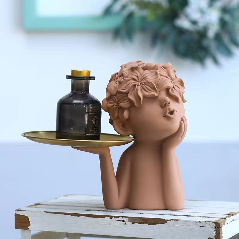 Fashionable Petal Girl Storage Tray Home Decoration