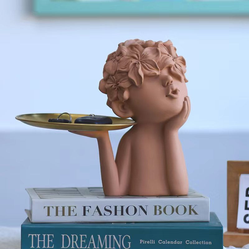Fashionable Petal Girl Storage Tray Home Decoration
