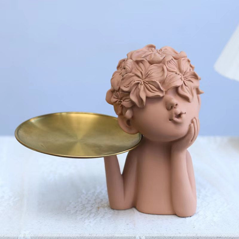 Fashionable Petal Girl Storage Tray Home Decoration