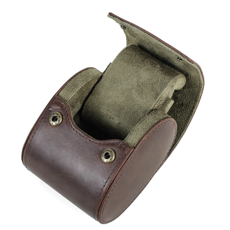 Vintage Leather Watch Travel Case – Protective Watch Storage Box