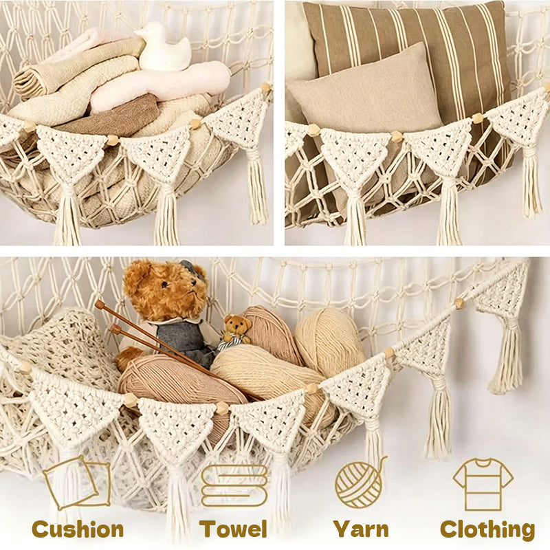 Baby Toy Storage Hammock – Soft Plush Animal Organizer for Nursery