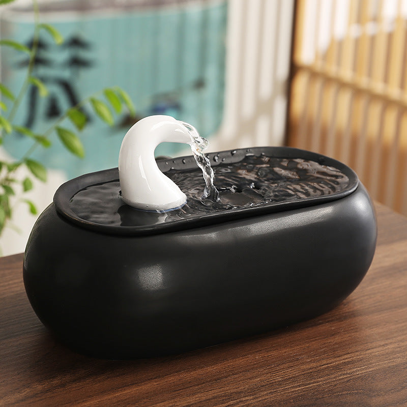 Zen Tabletop Water Fountain with Planter – Indoor Relaxation Décor