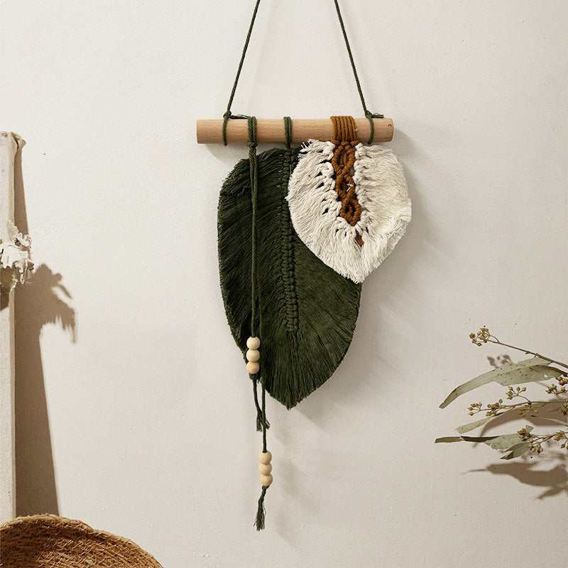 Boho Leaf Macramé Wall Hanging – Handwoven Home Décor