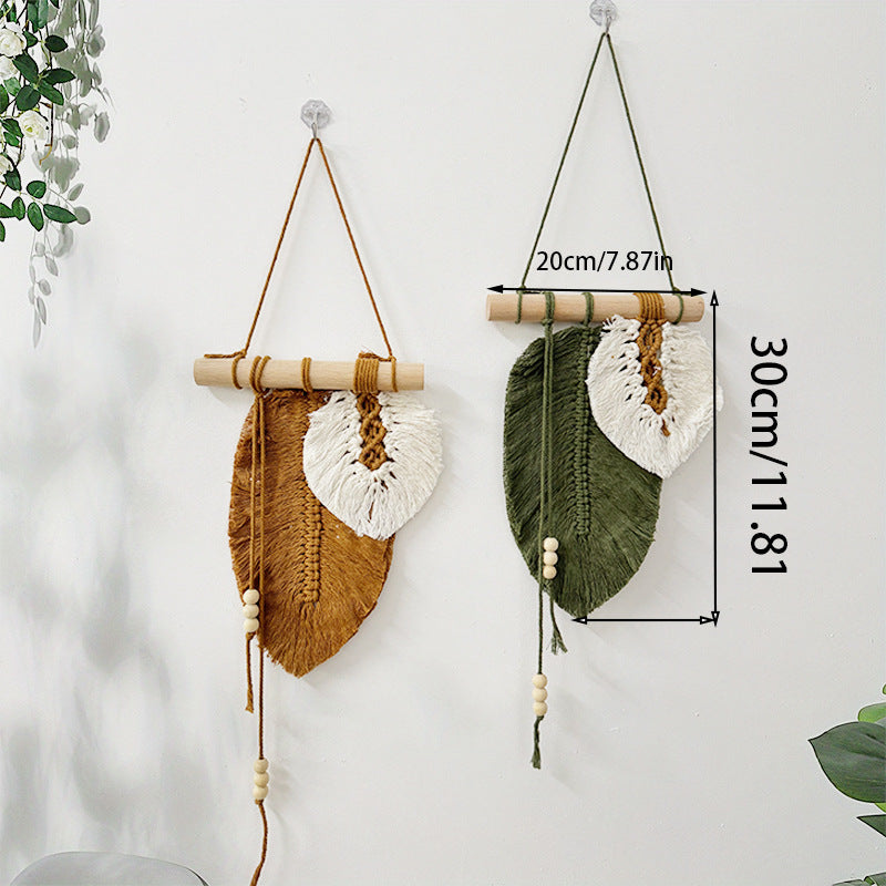 Boho Leaf Macramé Wall Hanging – Handwoven Home Décor