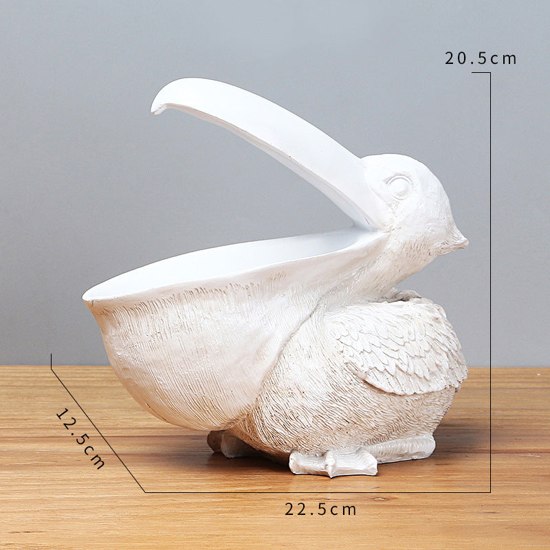 Elegant Pelican Storage Bowl – Decorative Resin Organizer