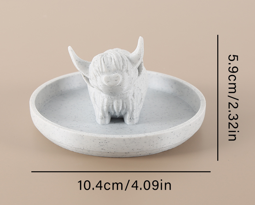 Scottish Highland cattle jewelry tray