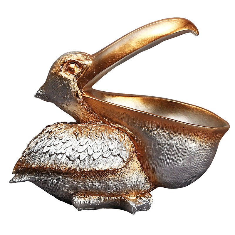Elegant Pelican Storage Bowl – Decorative Resin Organizer