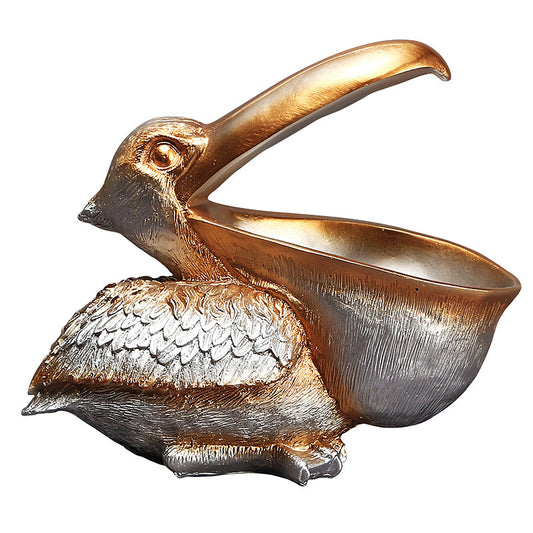 Elegant Pelican Storage Bowl – Decorative Resin Organizer