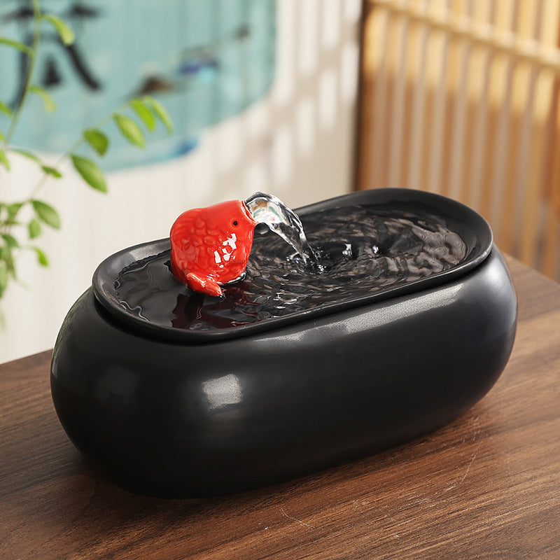 Zen Tabletop Water Fountain with Planter – Indoor Relaxation Décor