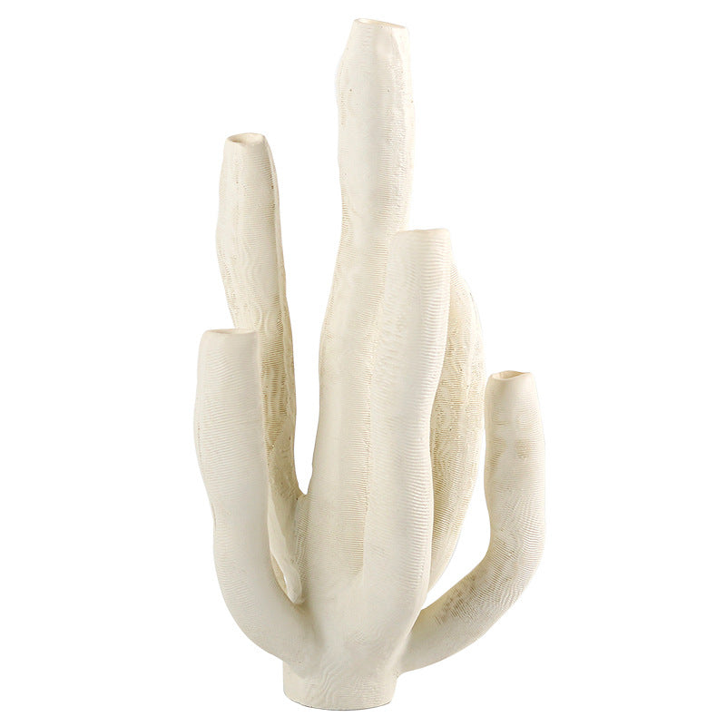 Modern Ceramic Cactus Ornament – Minimalist Home Décor Sculpture
