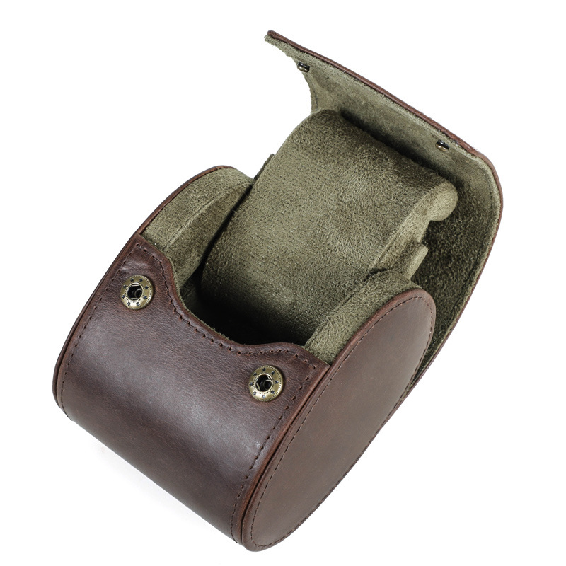 Vintage Leather Watch Travel Case – Protective Watch Storage Box