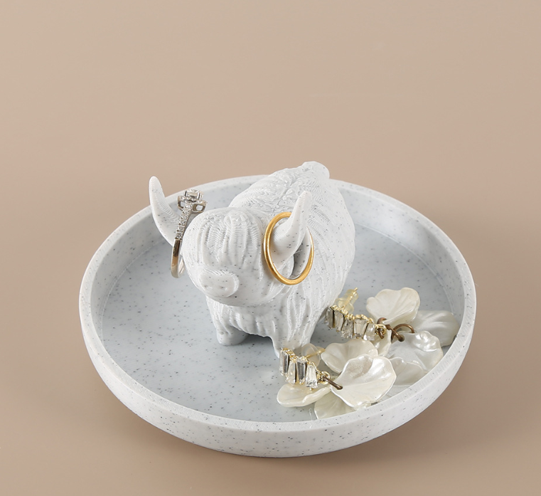 Scottish Highland cattle jewelry tray