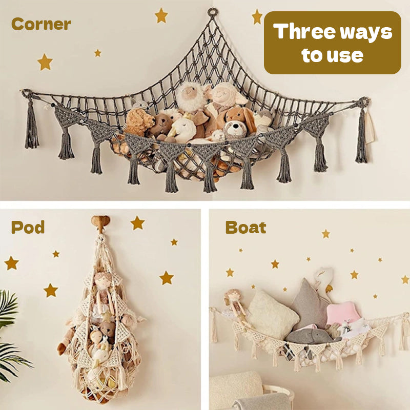 Baby Toy Storage Hammock – Soft Plush Animal Organizer for Nursery