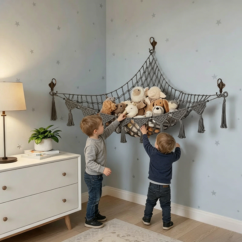 Baby Toy Storage Hammock – Soft Plush Animal Organizer for Nursery