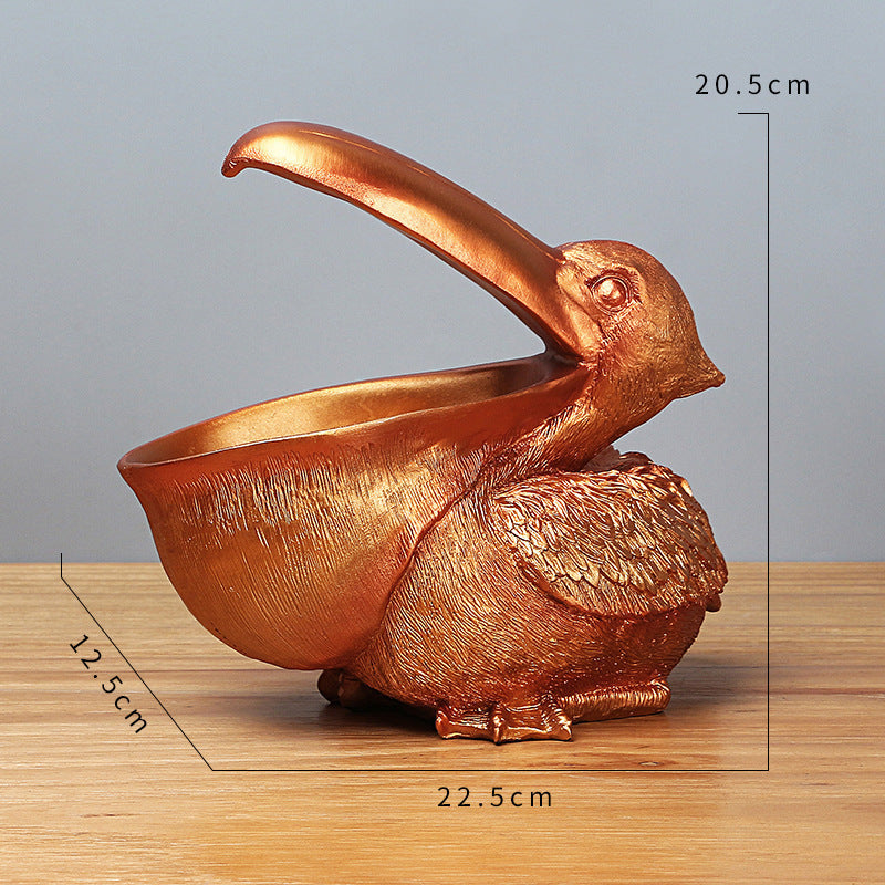 Elegant Pelican Storage Bowl – Decorative Resin Organizer