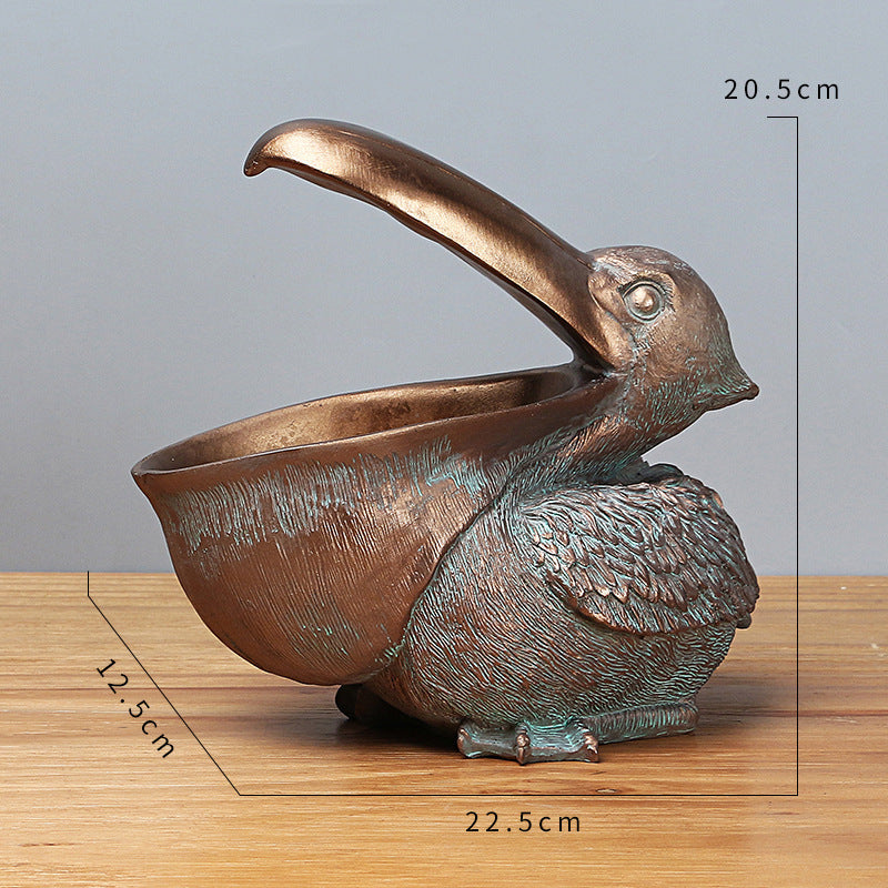 Elegant Pelican Storage Bowl – Decorative Resin Organizer