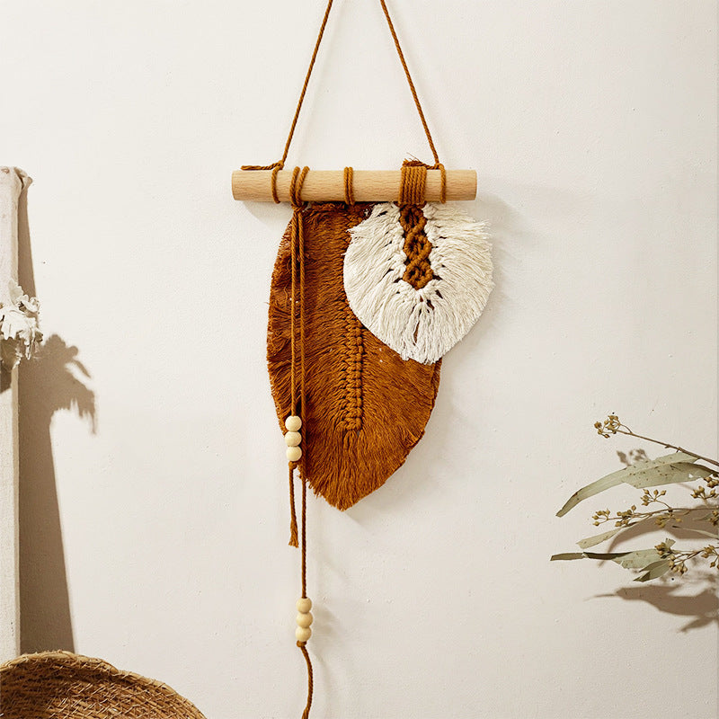 Boho Leaf Macramé Wall Hanging – Handwoven Home Décor