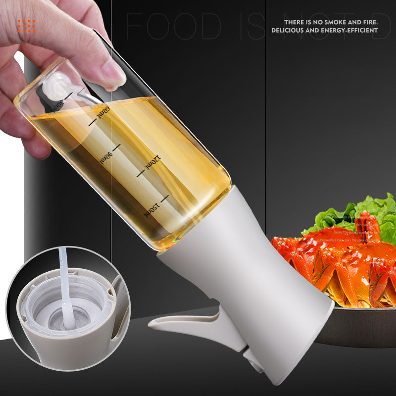 Oil Spray Bottle Glass Oil Bottle Press Type Atomized Oil Bottle