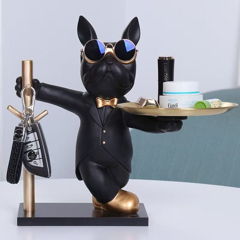 French Bulldog Butler Tray & Key Holder – Luxury Home Decor Organizer