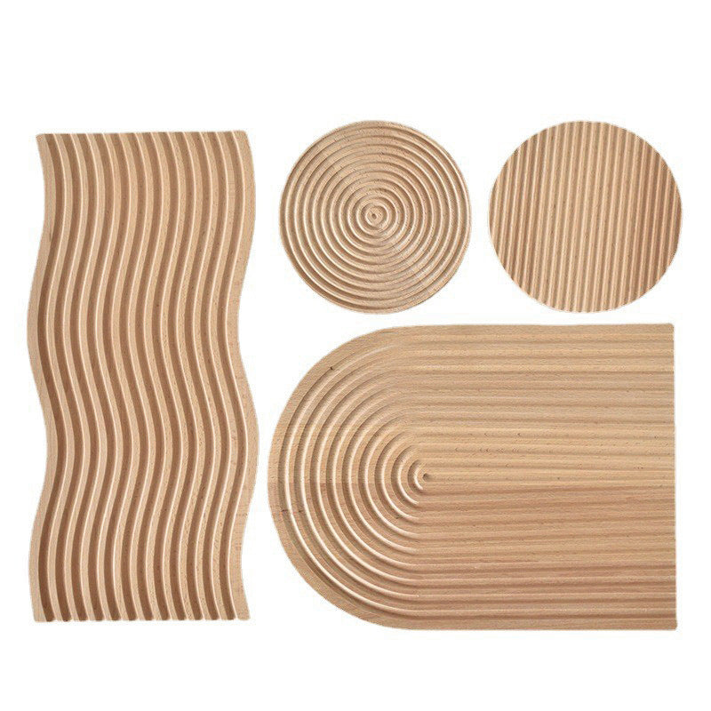 Creative Cake Tray Solid Wood Insulated Wooden Coaster Coffee Tray Wooden Bread Board Ins Ornaments Photo Props