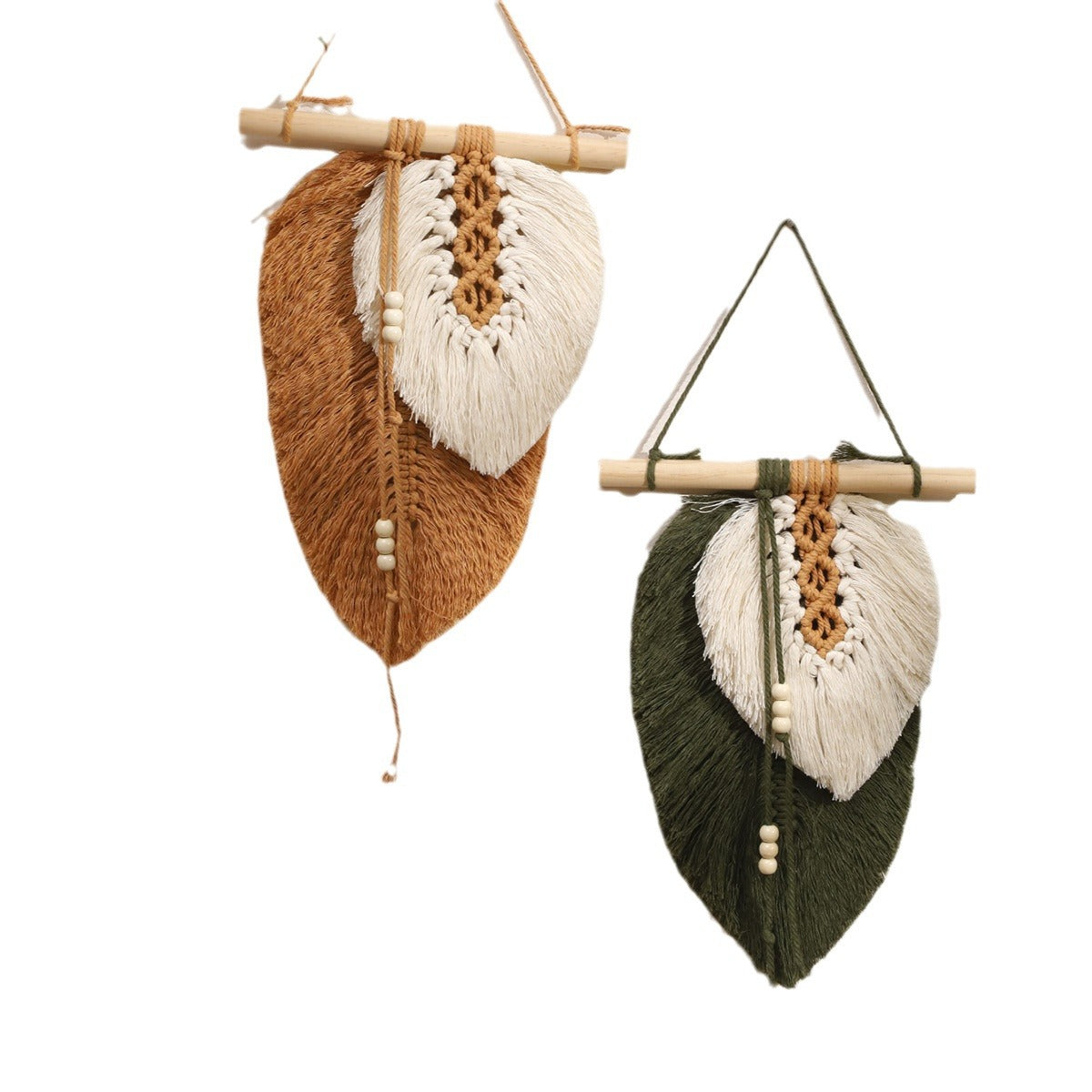 Boho Leaf Macramé Wall Hanging – Handwoven Home Décor