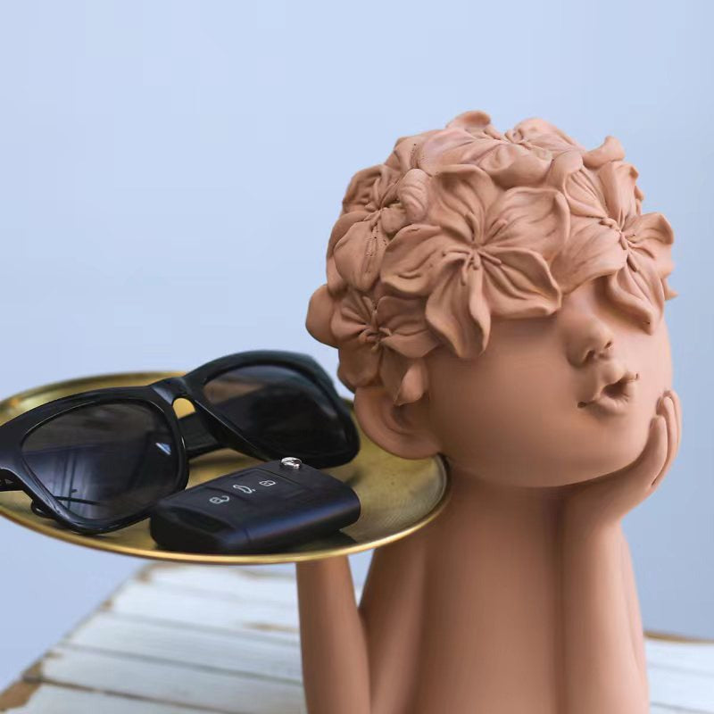 Fashionable Petal Girl Storage Tray Home Decoration