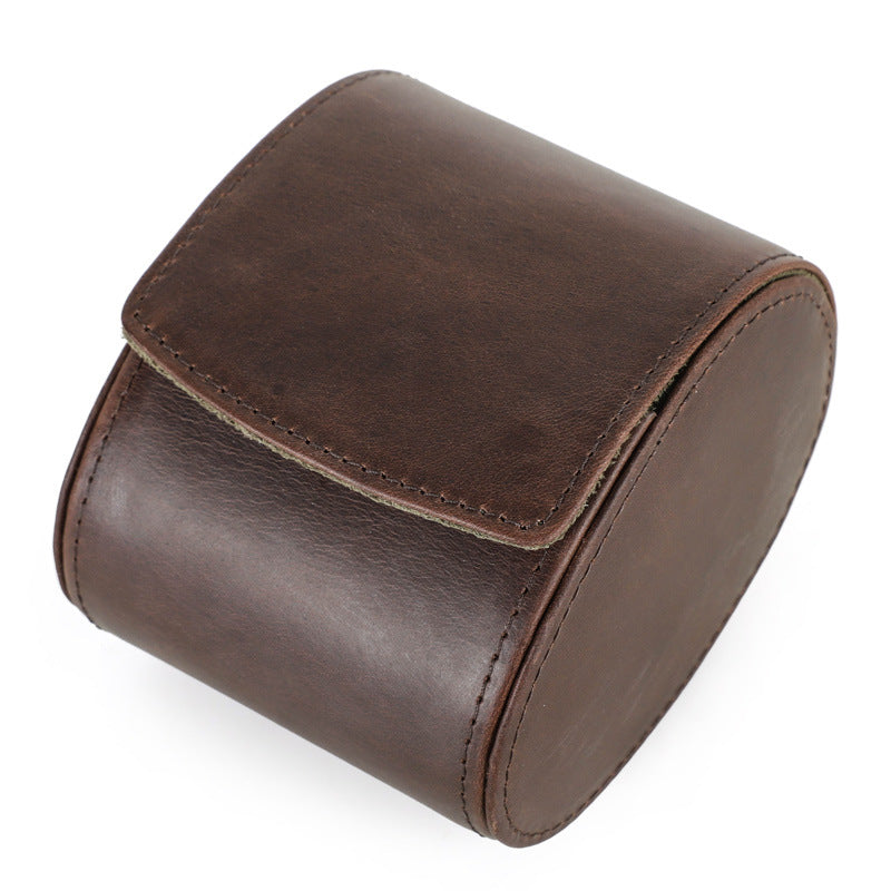 Vintage Leather Watch Travel Case – Protective Watch Storage Box