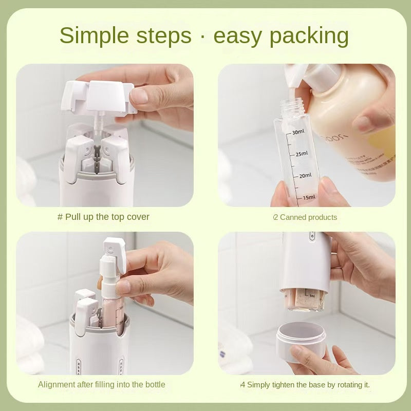 4-in-1 Travel Refillable Toiletry Bottle Set – Leakproof Cosmetic Dispenser